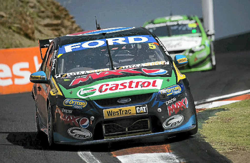 DRIVER’S SEAT: Ford driver Mark Winterbottom leads the way during the final stages of the 2013 Bathurst 1000. DRIVER’S SEAT: Ford driver Mark Winterbottom leads the way during the final stages of the 2013 Bathurst 1000.